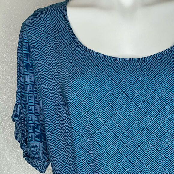 Pixley Martin Tie Waist Geometric Print Tunic Top Size XL - Picture 3 of 16